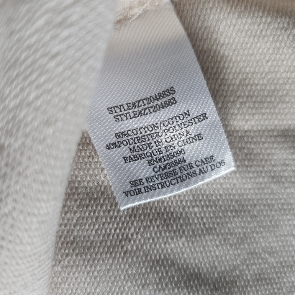 Z SUPPLY Beige White Ombré Sweatshirt Top Size S Soft Cotton Blend Pullover - Picture 8 of 12